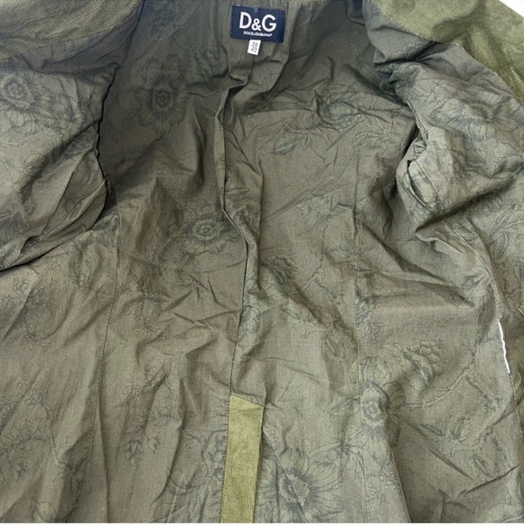 Dolce & Gabbana Vintage Green Corduroy Blazer Jacket 28/42 Metal Buttons - Picture 8 of 10